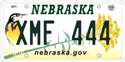 NE license plate XMF444
