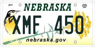 NE license plate XMF450