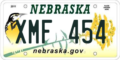 NE license plate XMF454