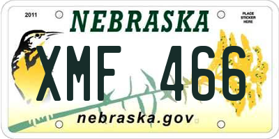 NE license plate XMF466
