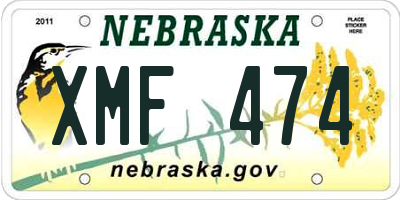 NE license plate XMF474
