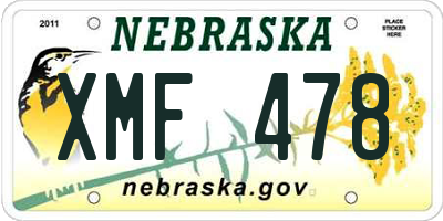 NE license plate XMF478