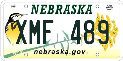 NE license plate XMF489