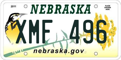 NE license plate XMF496