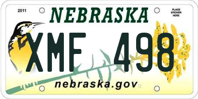 NE license plate XMF498