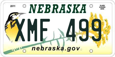NE license plate XMF499