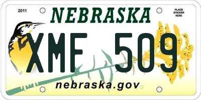 NE license plate XMF509