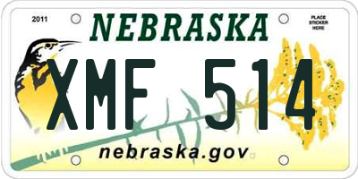 NE license plate XMF514
