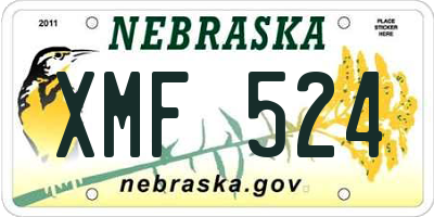 NE license plate XMF524