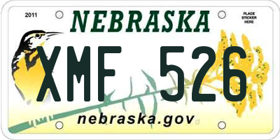 NE license plate XMF526