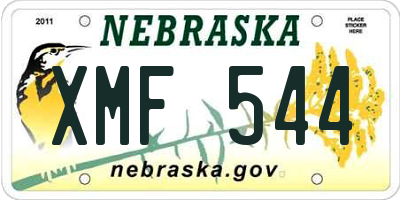 NE license plate XMF544