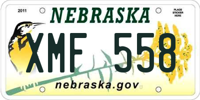 NE license plate XMF558