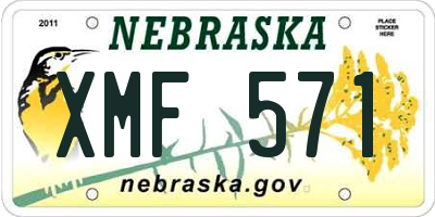 NE license plate XMF571