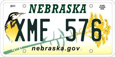 NE license plate XMF576