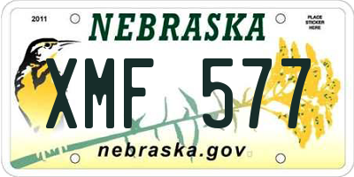 NE license plate XMF577