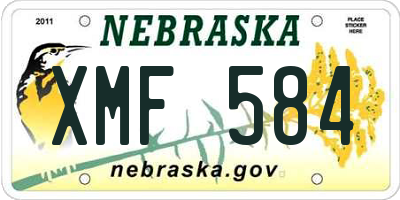 NE license plate XMF584