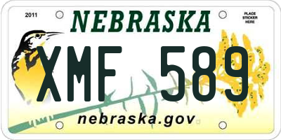 NE license plate XMF589