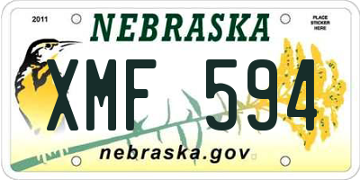 NE license plate XMF594