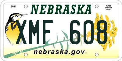 NE license plate XMF608