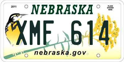 NE license plate XMF614