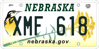 NE license plate XMF618