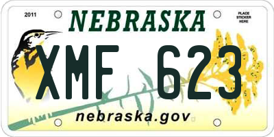 NE license plate XMF623