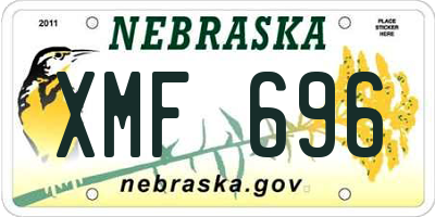 NE license plate XMF696