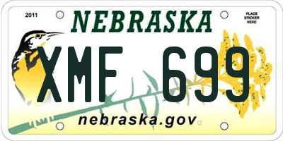 NE license plate XMF699