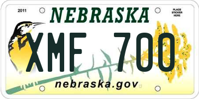 NE license plate XMF700
