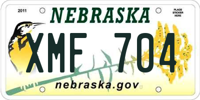 NE license plate XMF704