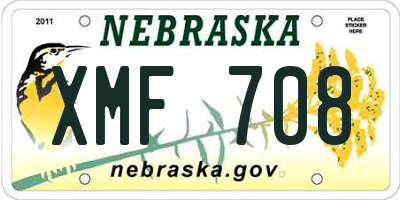 NE license plate XMF708