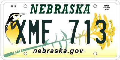 NE license plate XMF713