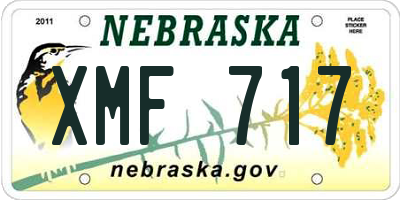 NE license plate XMF717