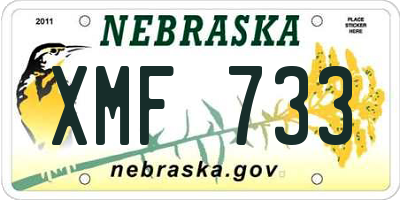 NE license plate XMF733