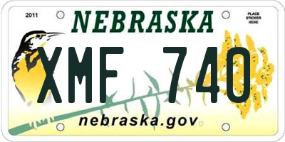 NE license plate XMF740