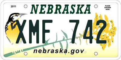 NE license plate XMF742