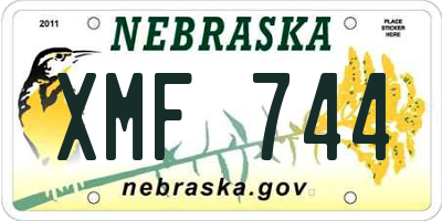 NE license plate XMF744