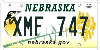 NE license plate XMF747