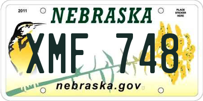 NE license plate XMF748