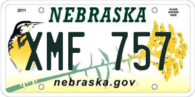 NE license plate XMF757