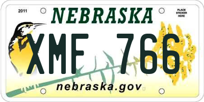 NE license plate XMF766
