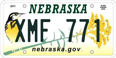 NE license plate XMF771