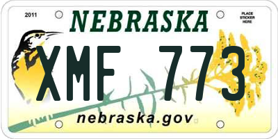 NE license plate XMF773