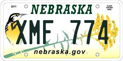 NE license plate XMF774