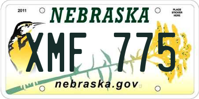 NE license plate XMF775