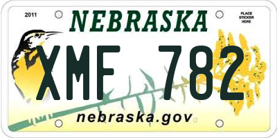 NE license plate XMF782