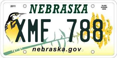 NE license plate XMF788