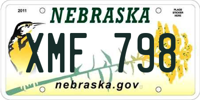 NE license plate XMF798