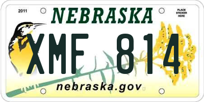 NE license plate XMF814