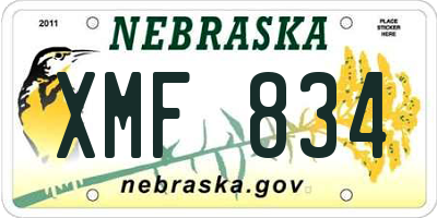 NE license plate XMF834
